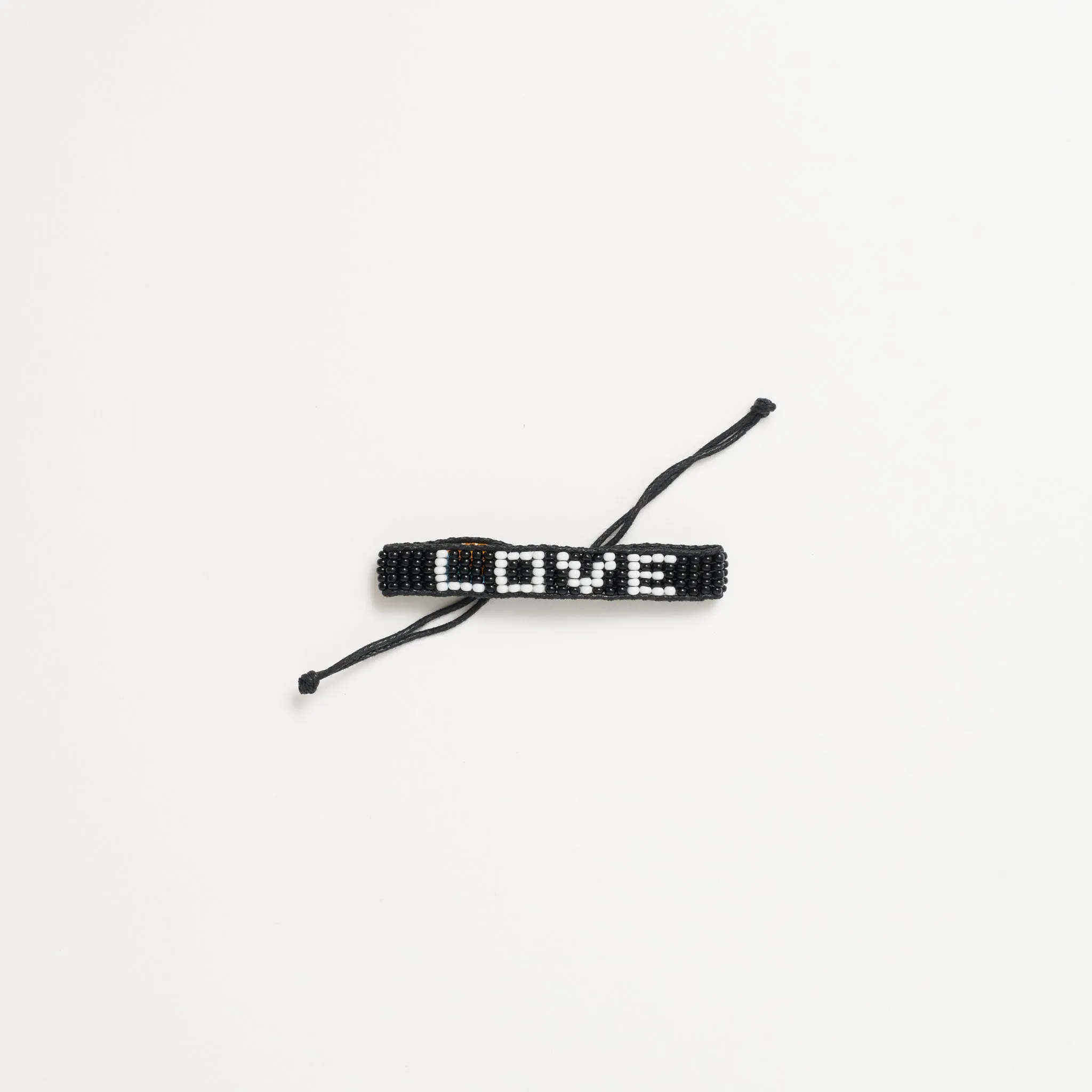 Kids Woven LOVE Bracelet - Black/White