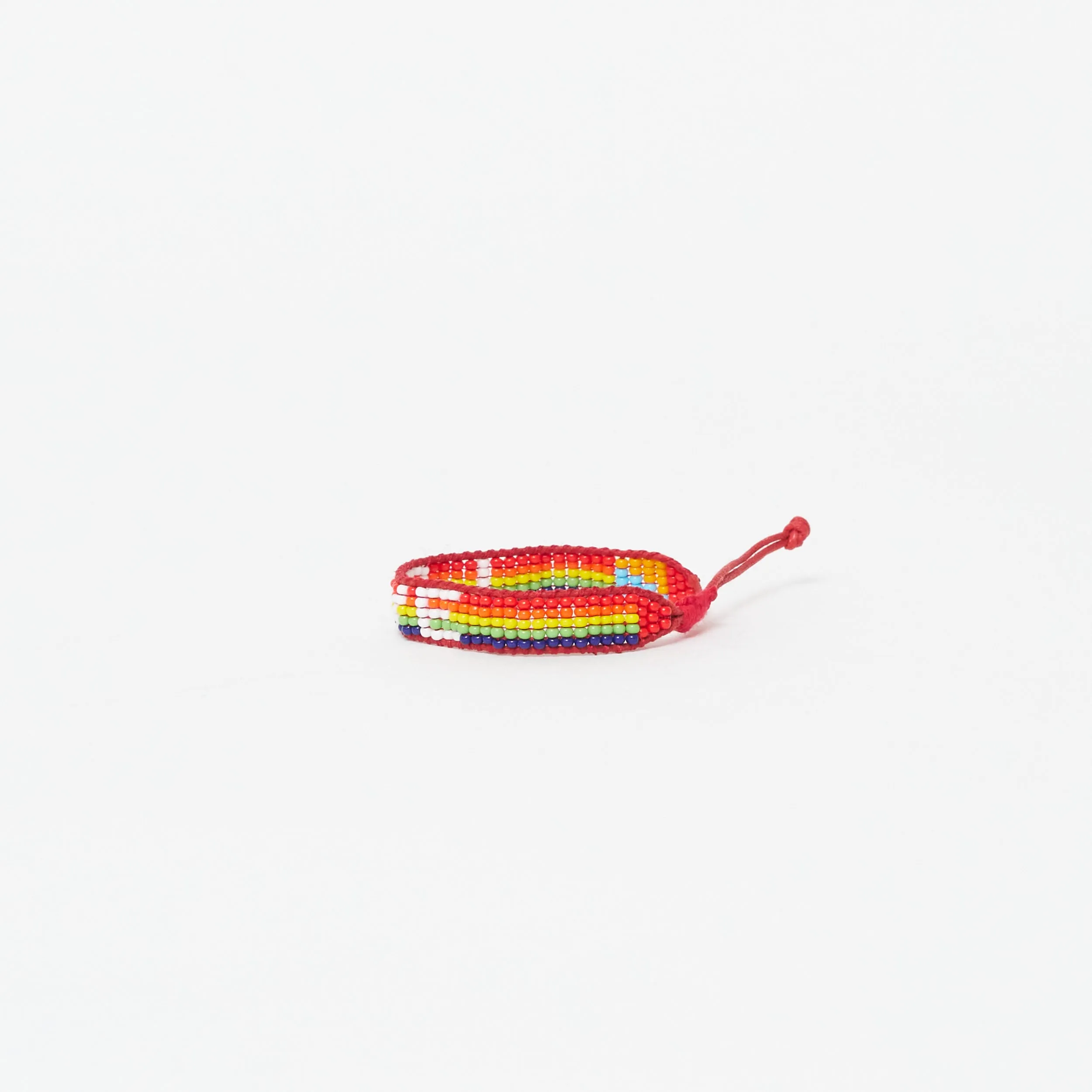 Kids Woven LOVE Bracelet - Rainbow/White