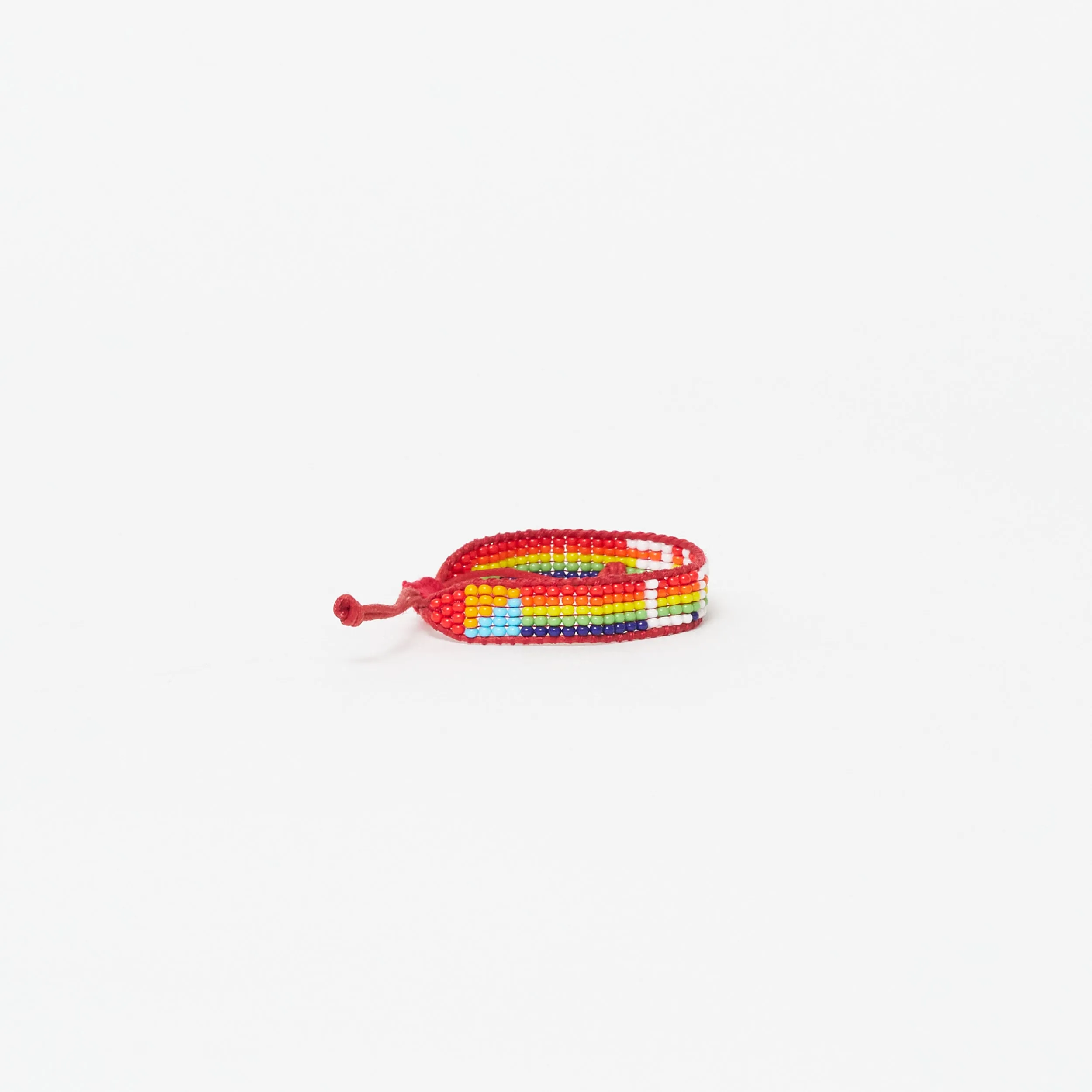 Kids Woven LOVE Bracelet - Rainbow/White