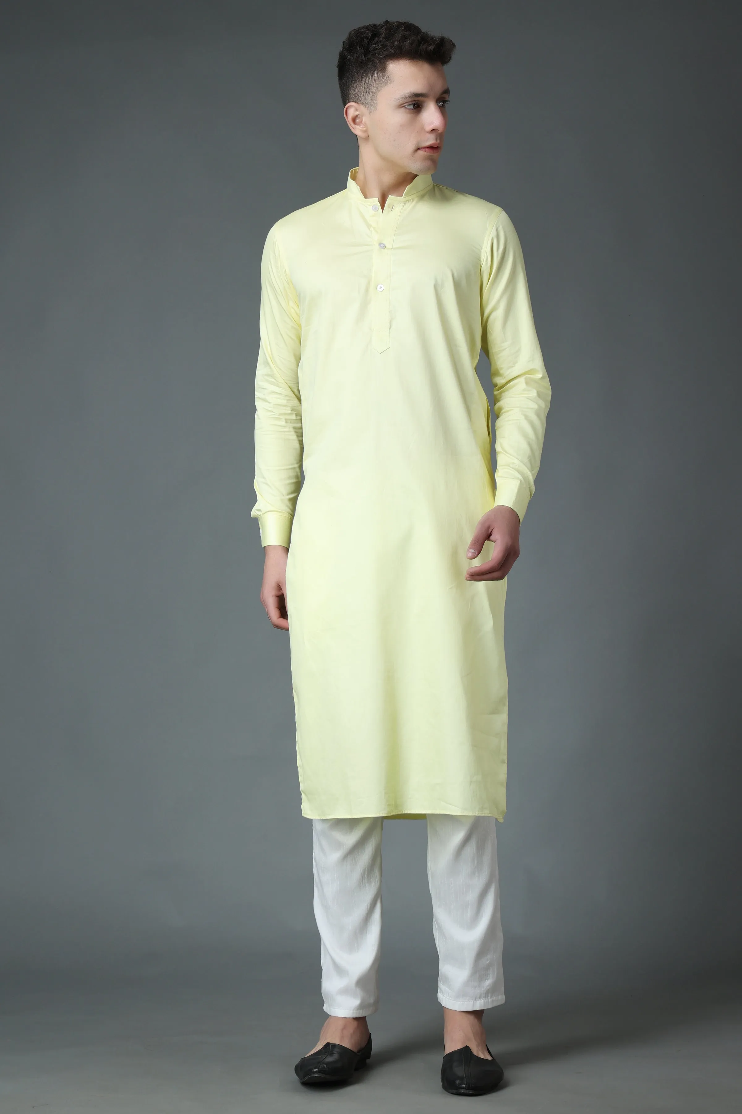 Lemon Ice Cotton Kurta Pajama