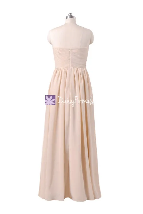 Long Mix Match Bridesmaids Dress Strapless Mismatched Party Dress (BM10824L)