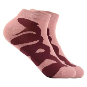 Maroon Doodle Ankle Socks (Adult Medium - Women's Shoe Sizes 5-10)