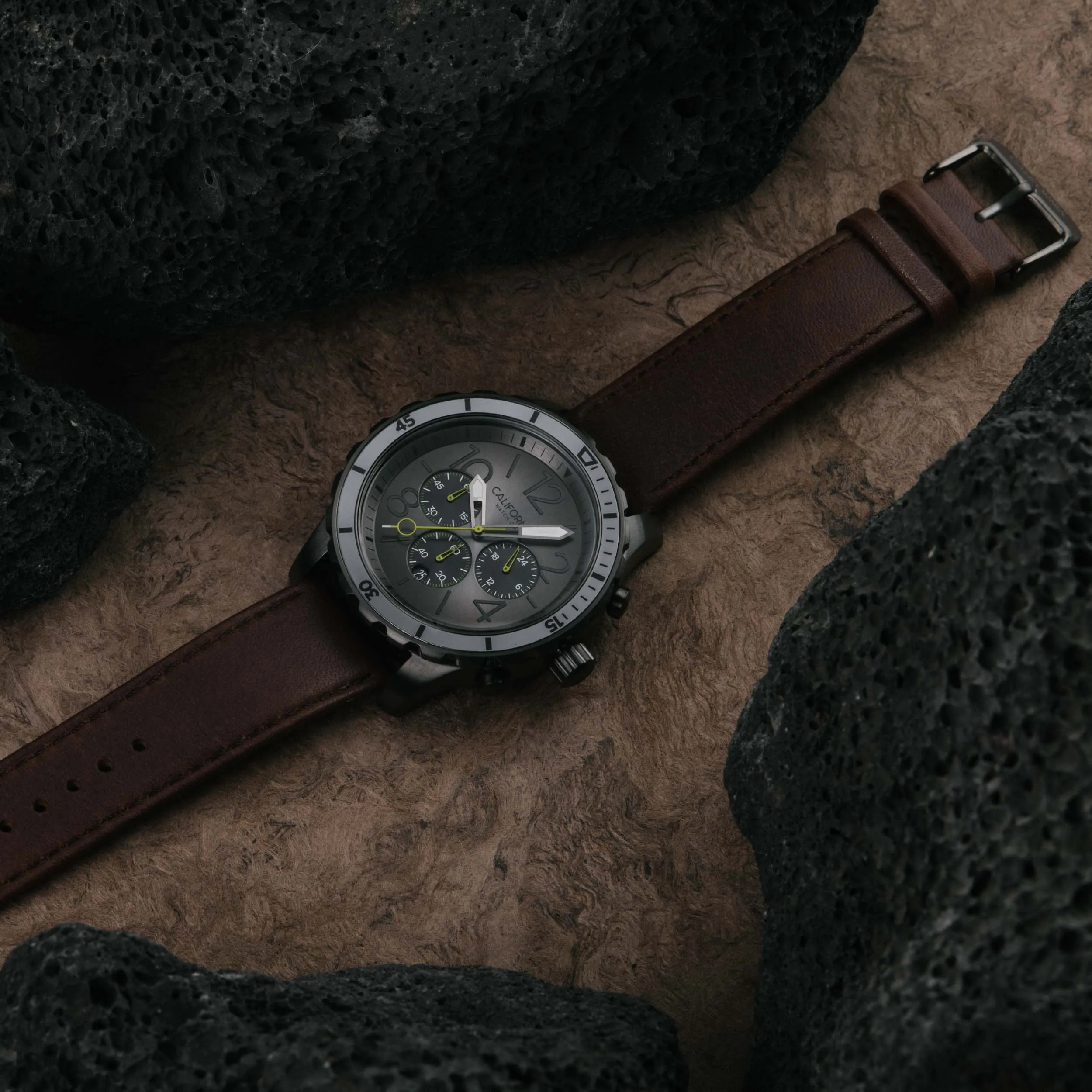 Mavericks Chrono Leather Gunmetal Brown