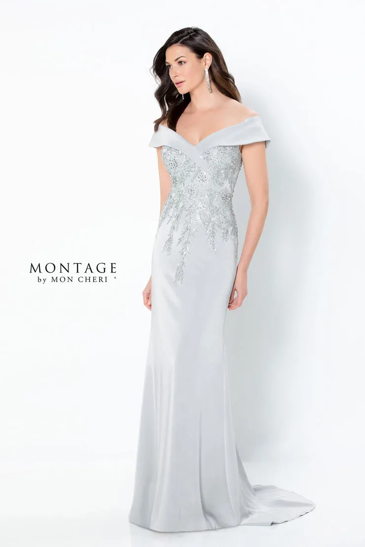 Montage 220932 Off The Shoulder Crepe Fit and Flare