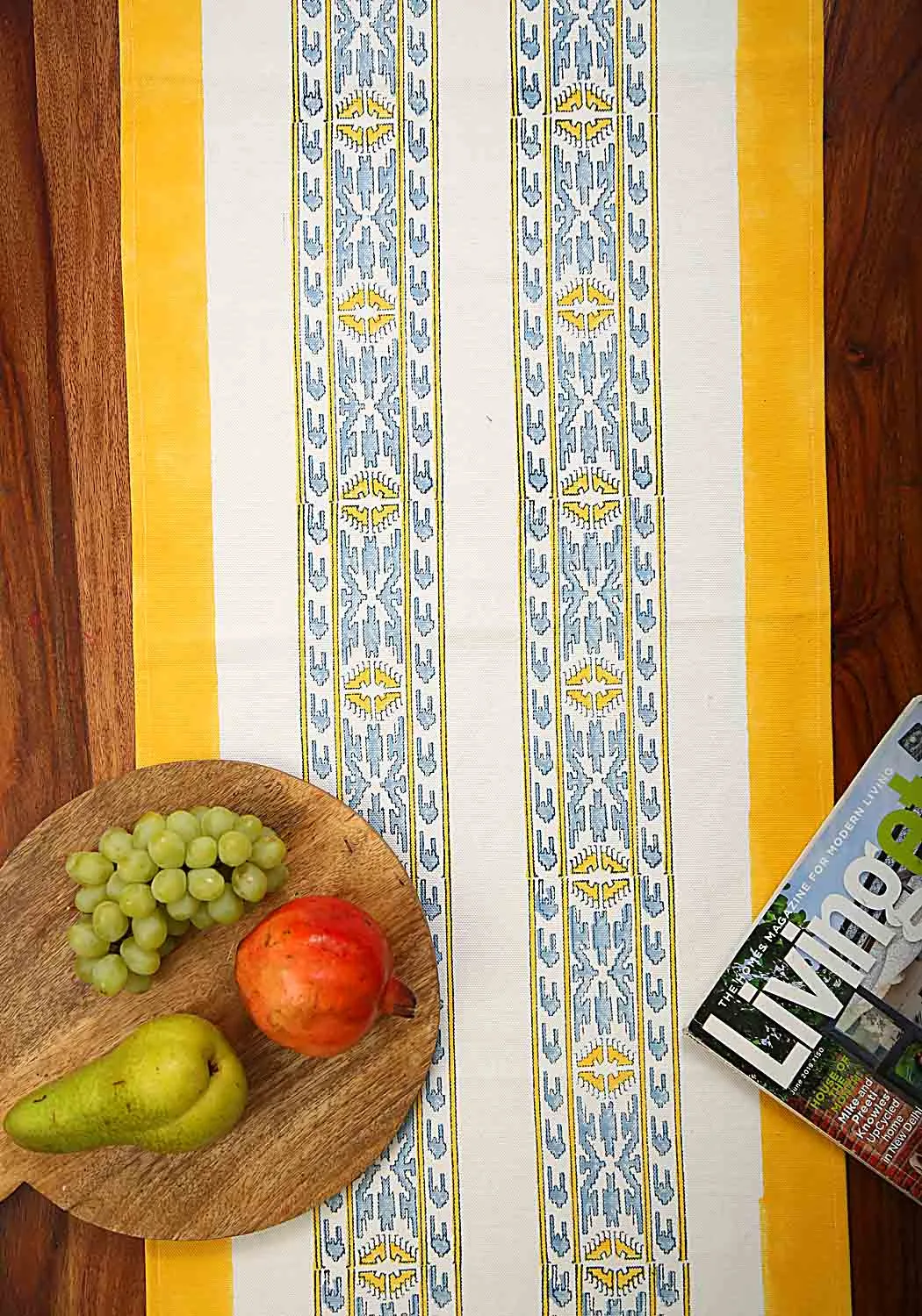 Muscari Hand Block Print Table Runner