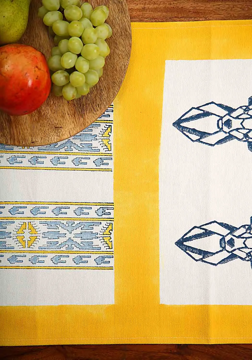 Muscari Hand Block Print Table Runner