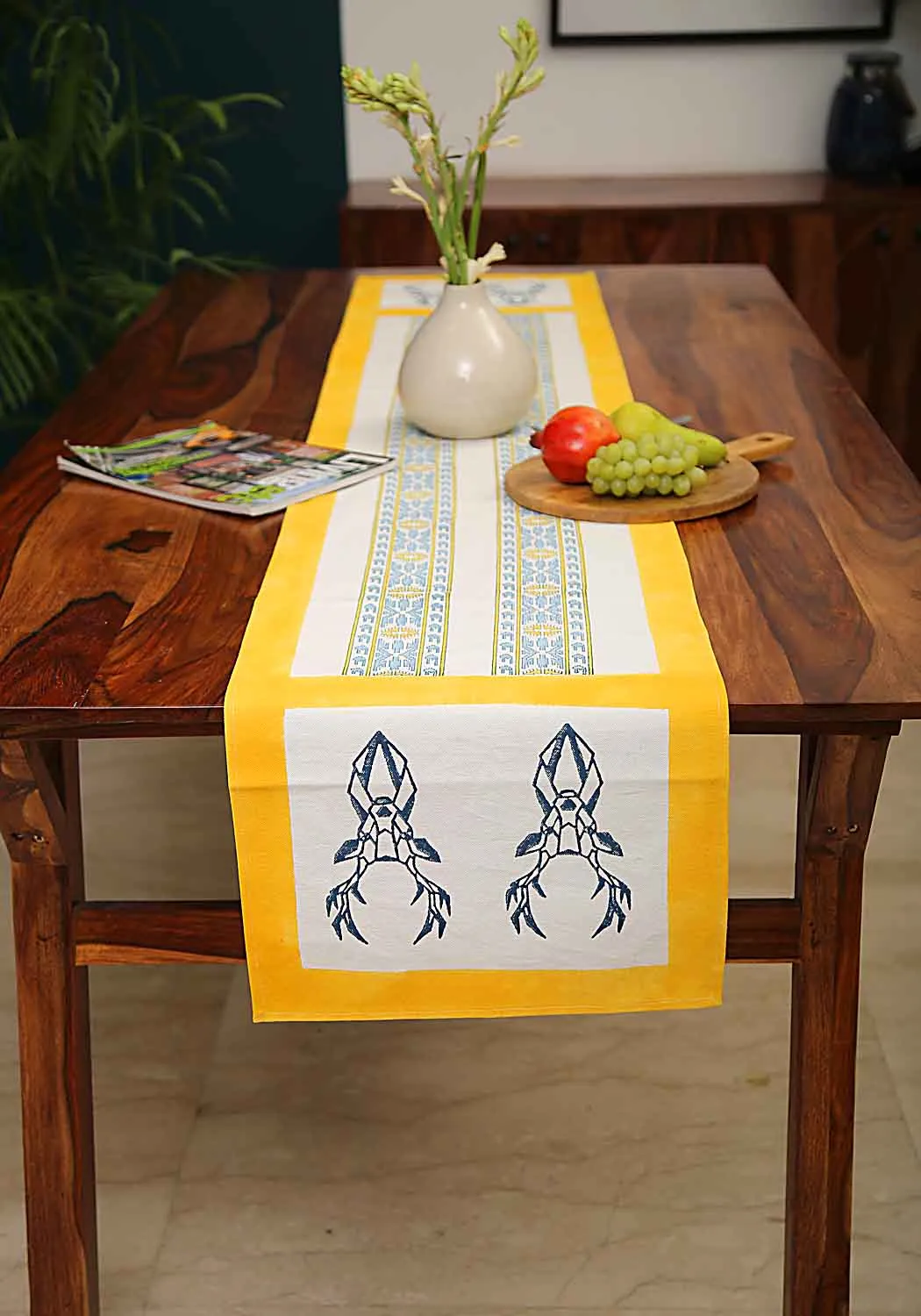 Muscari Hand Block Print Table Runner