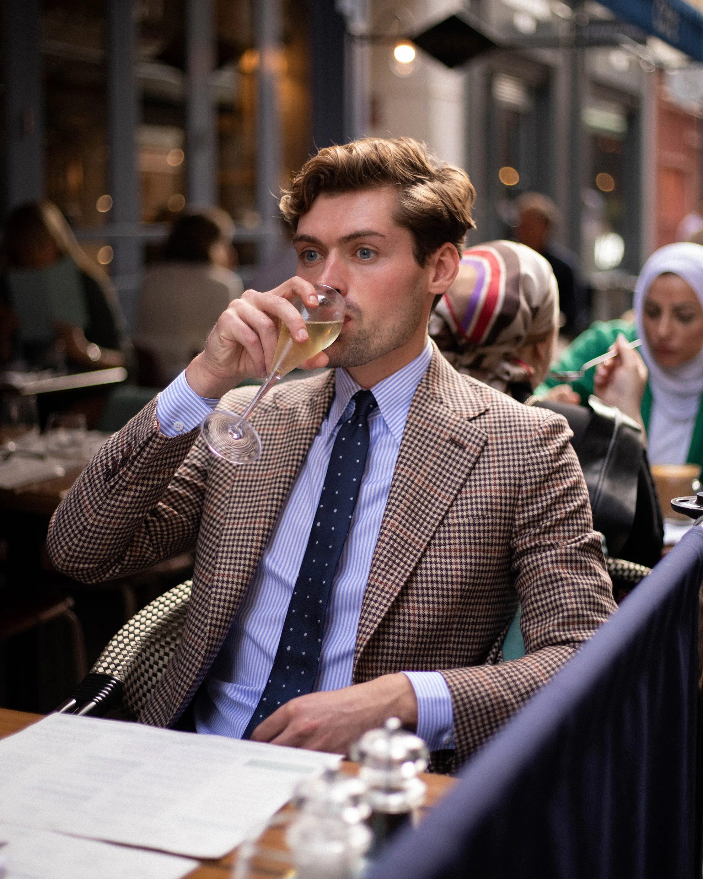 Navy Signature Polka Handmade Silk Tie