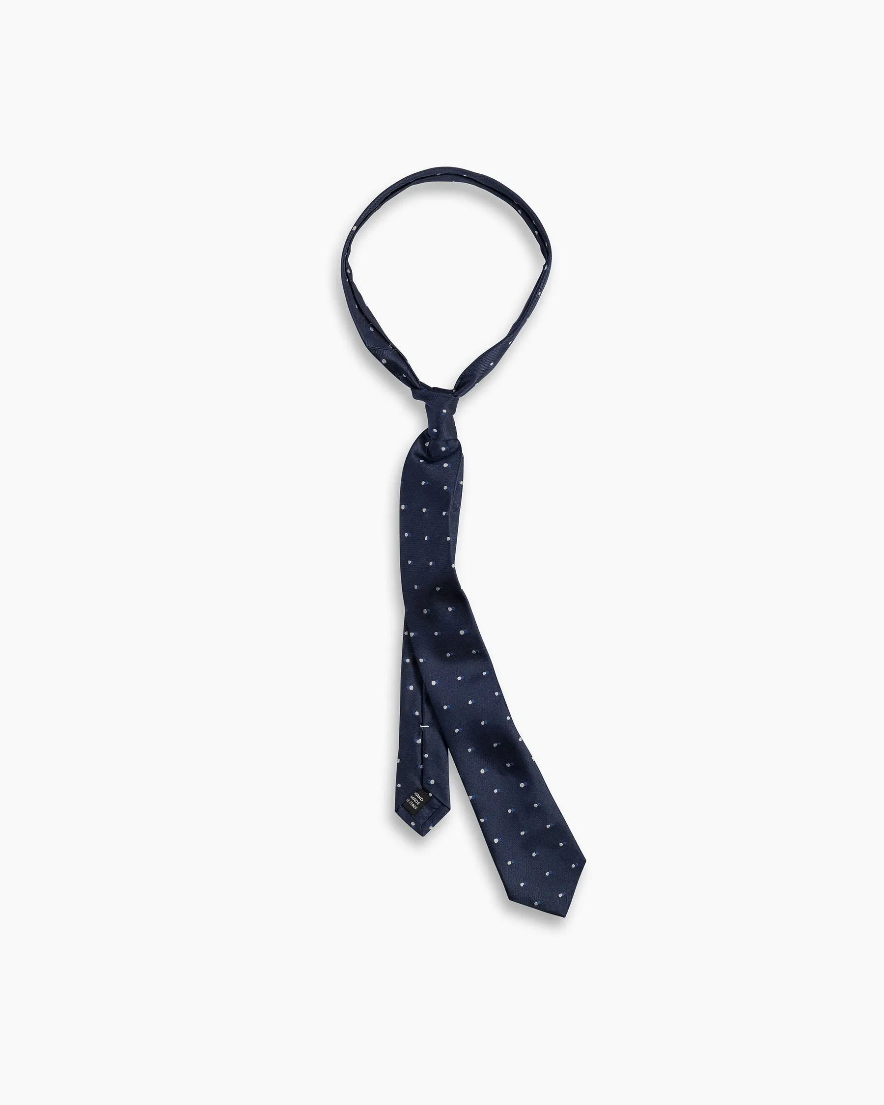 Navy Signature Polka Handmade Silk Tie