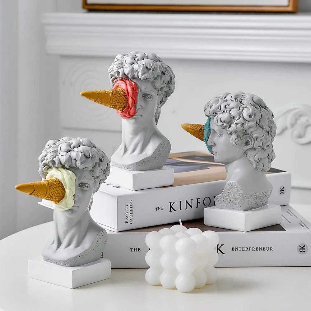 Nordic-Inspired Ice Cream David Figurine: Modern Figure Ornament for Home and Office Decor