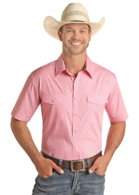 Panhandle Slim® Men's Pink Ditsy Print Short Sleeve Snap Front Western Shirt