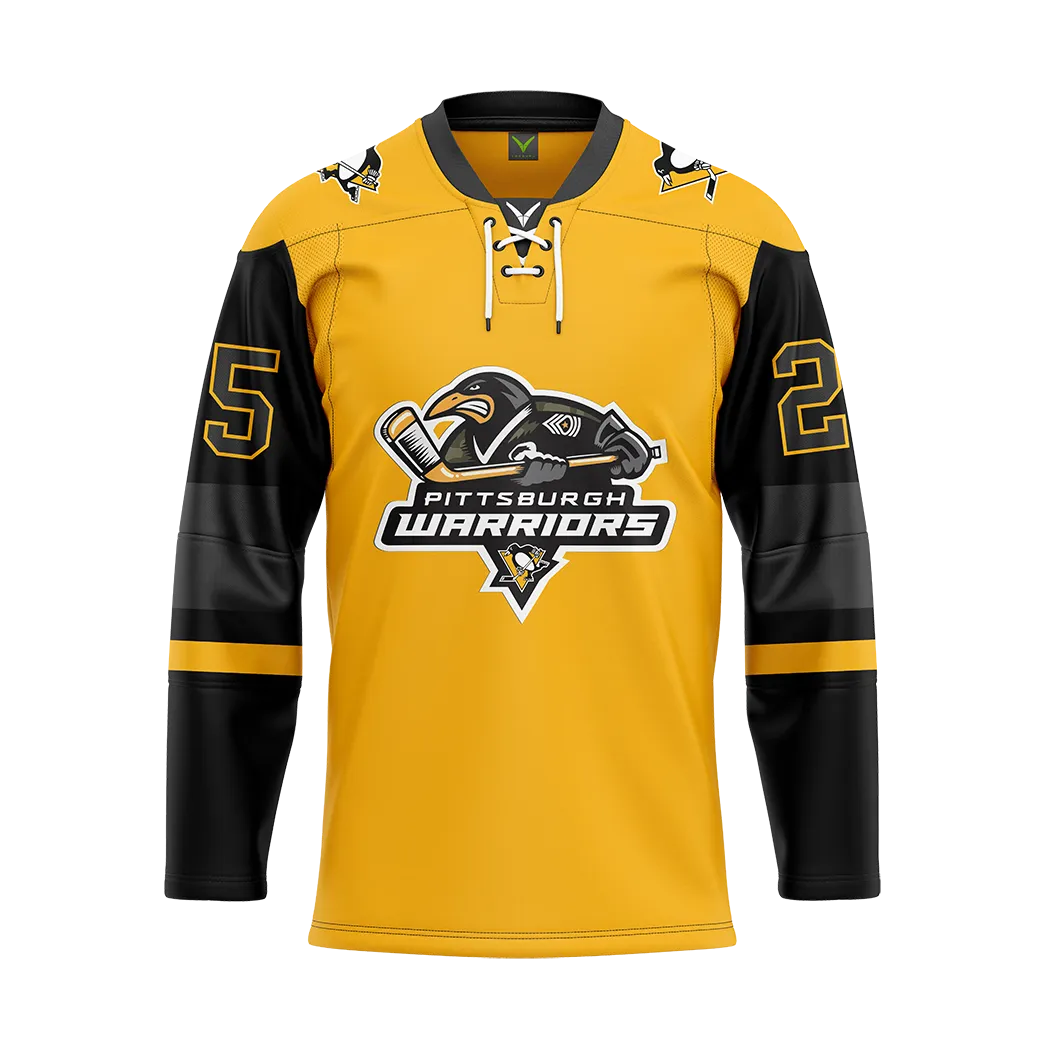 Pittsburgh Warriors Sublimated Jersey Customized Yellow