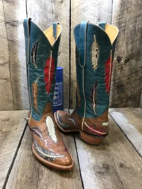 "Fun  Feather's " Calf Tres Outlaws Women's Tall Boot 1640