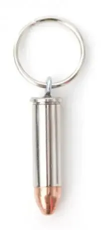 Real 38 Special Bullet Keychain, Nickel or Brass