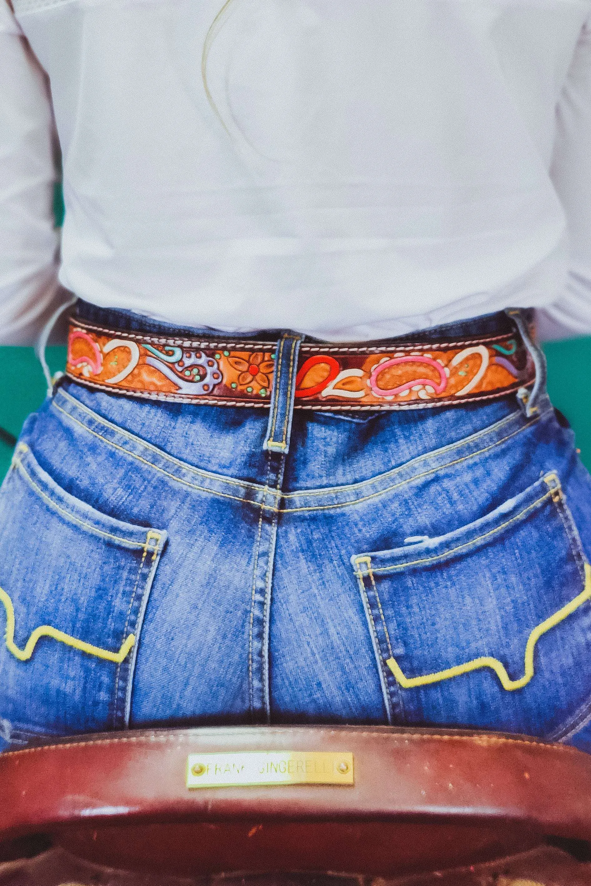 Retro Paisley Tooled Belt