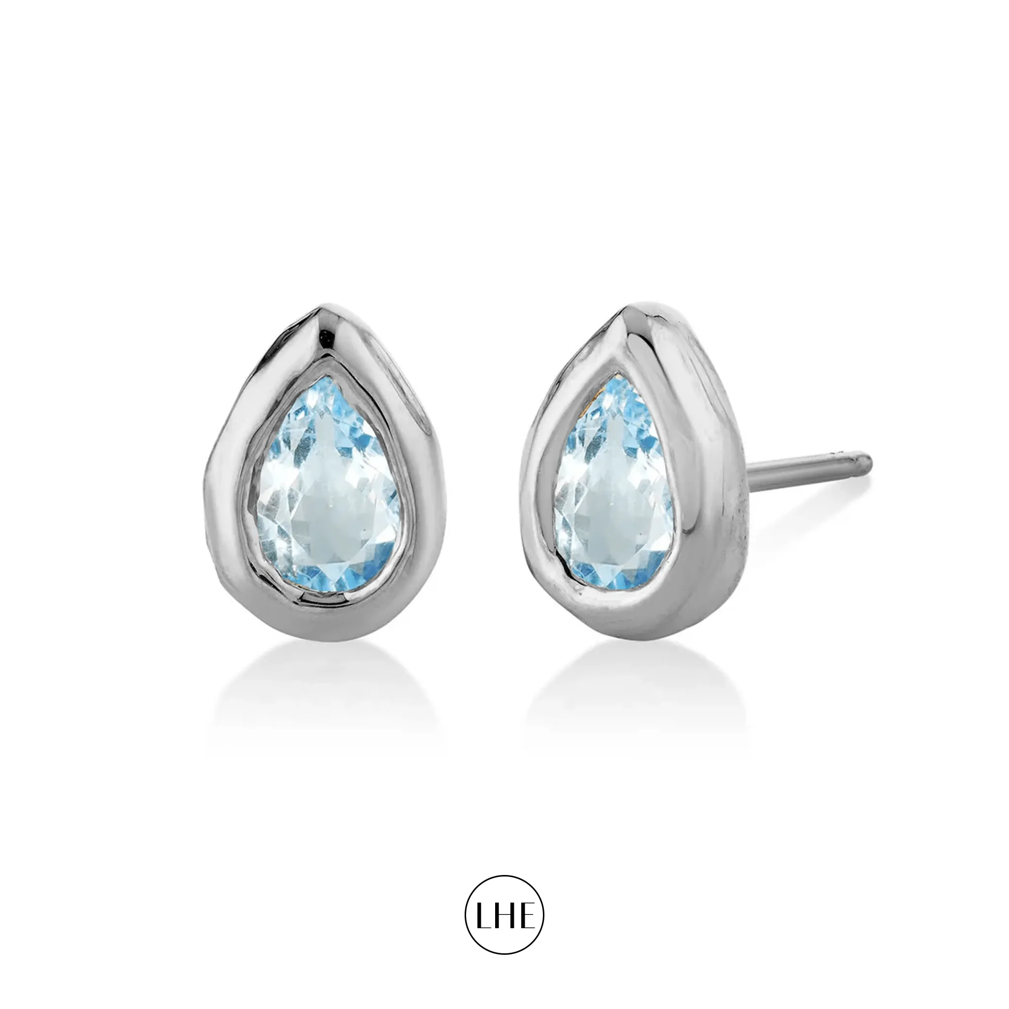 River Water Drop Aquamarine Stud