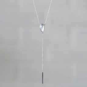 Rose Cut Moonstone Selene Silver Lariat