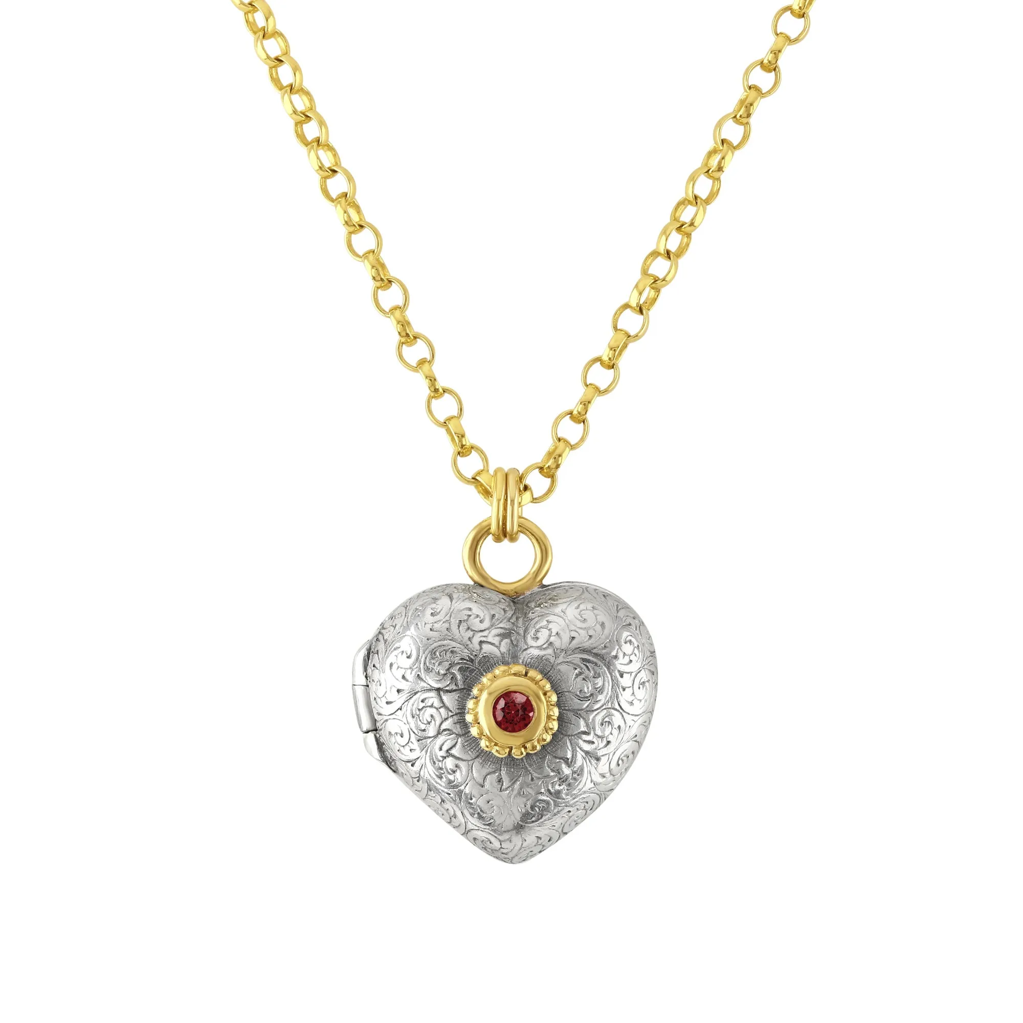 Ruby Love Locket Necklace