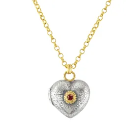 Ruby Love Locket Necklace