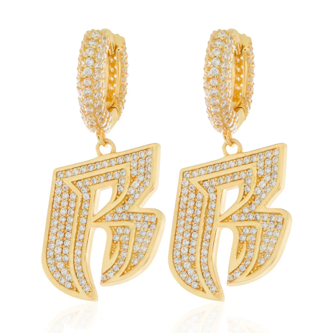 Ruff Ryders x King Ice - Hanging Logo Earrings