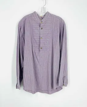 Size L Lavender/White Print Men's Tees-Long Sleeve- Men's