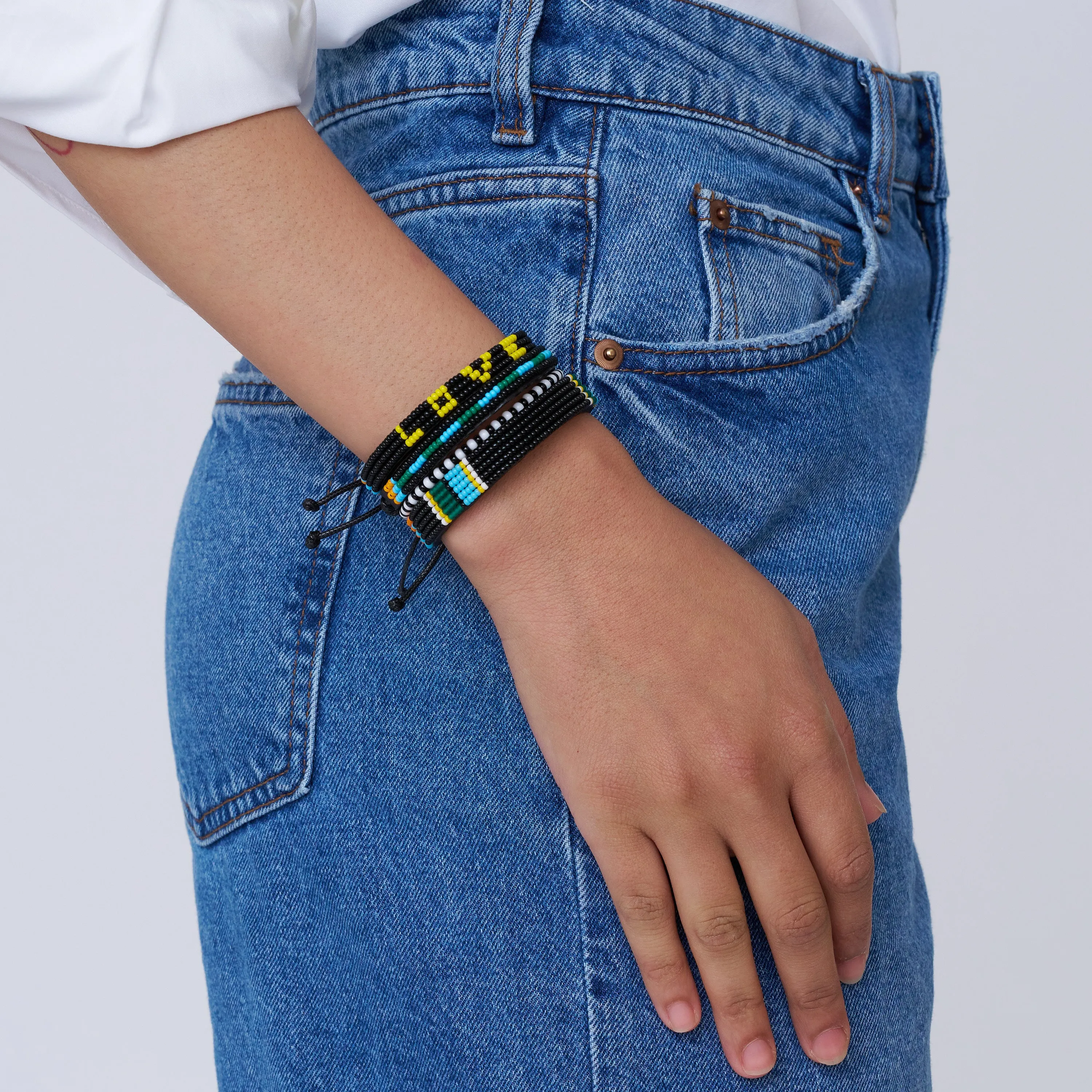 Skinny LOVE Bracelet - Black/Yellow