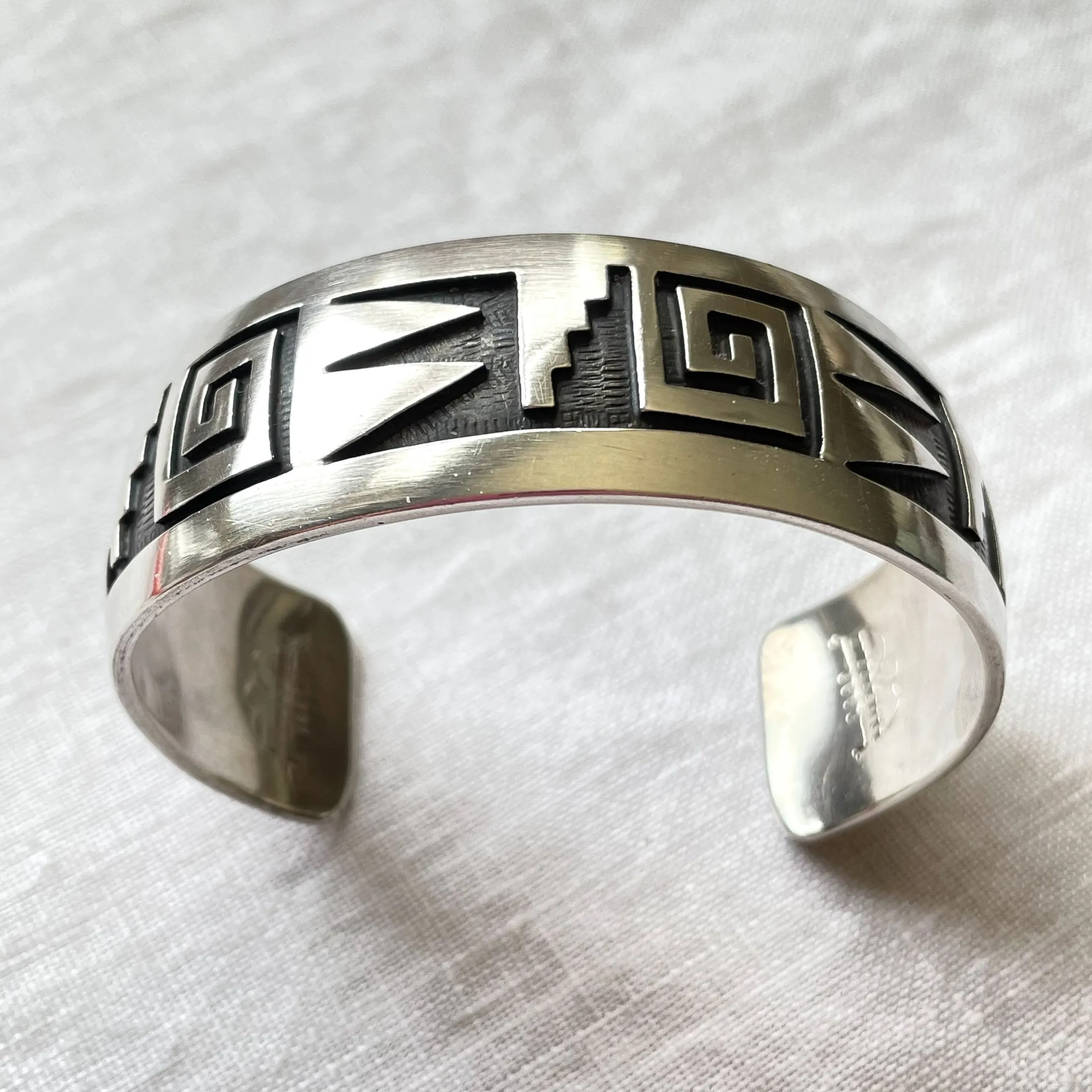 SOLD Vintage Manuel Hoyungwa Hopi Silver Overlay Bracelet