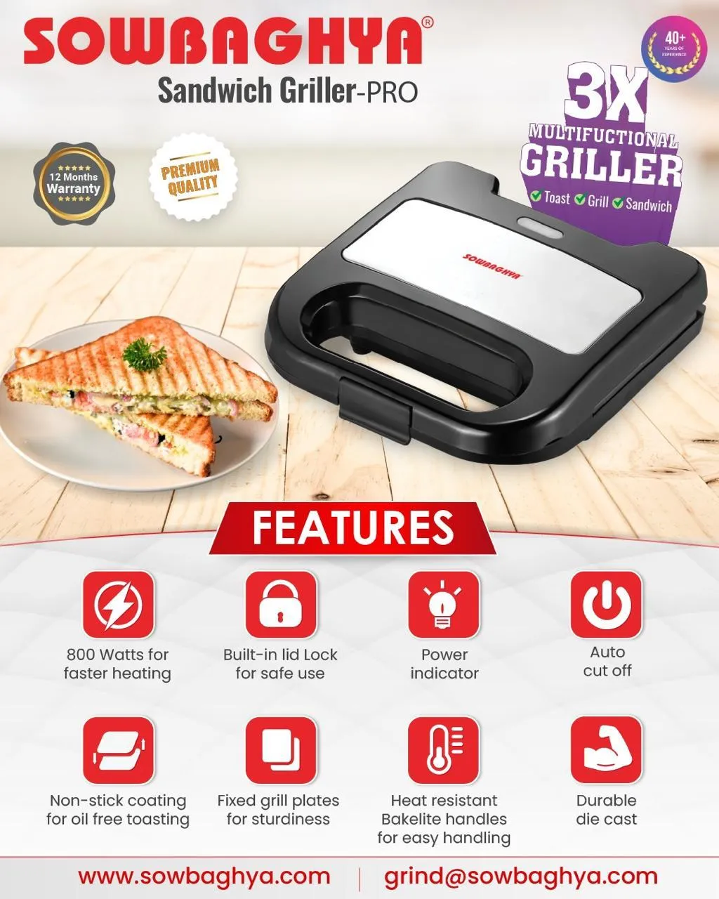 Sowbaghya Sandwich Griller-Pro