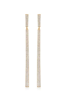 Straight Drop Crystal Dangle Earrings