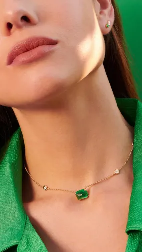 Sugarloaf Necklace Emerald Gold Vermeil