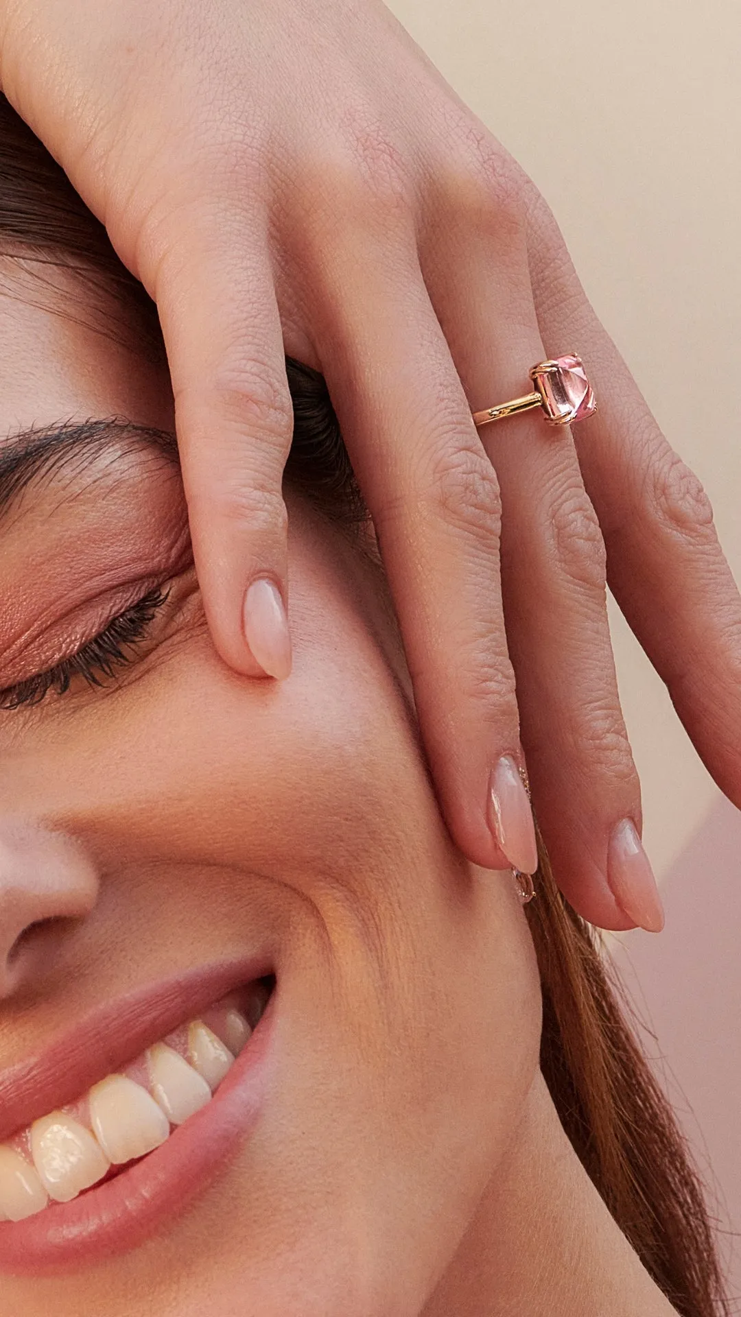 Sugarloaf Ring Padparadscha Gold Vermeil