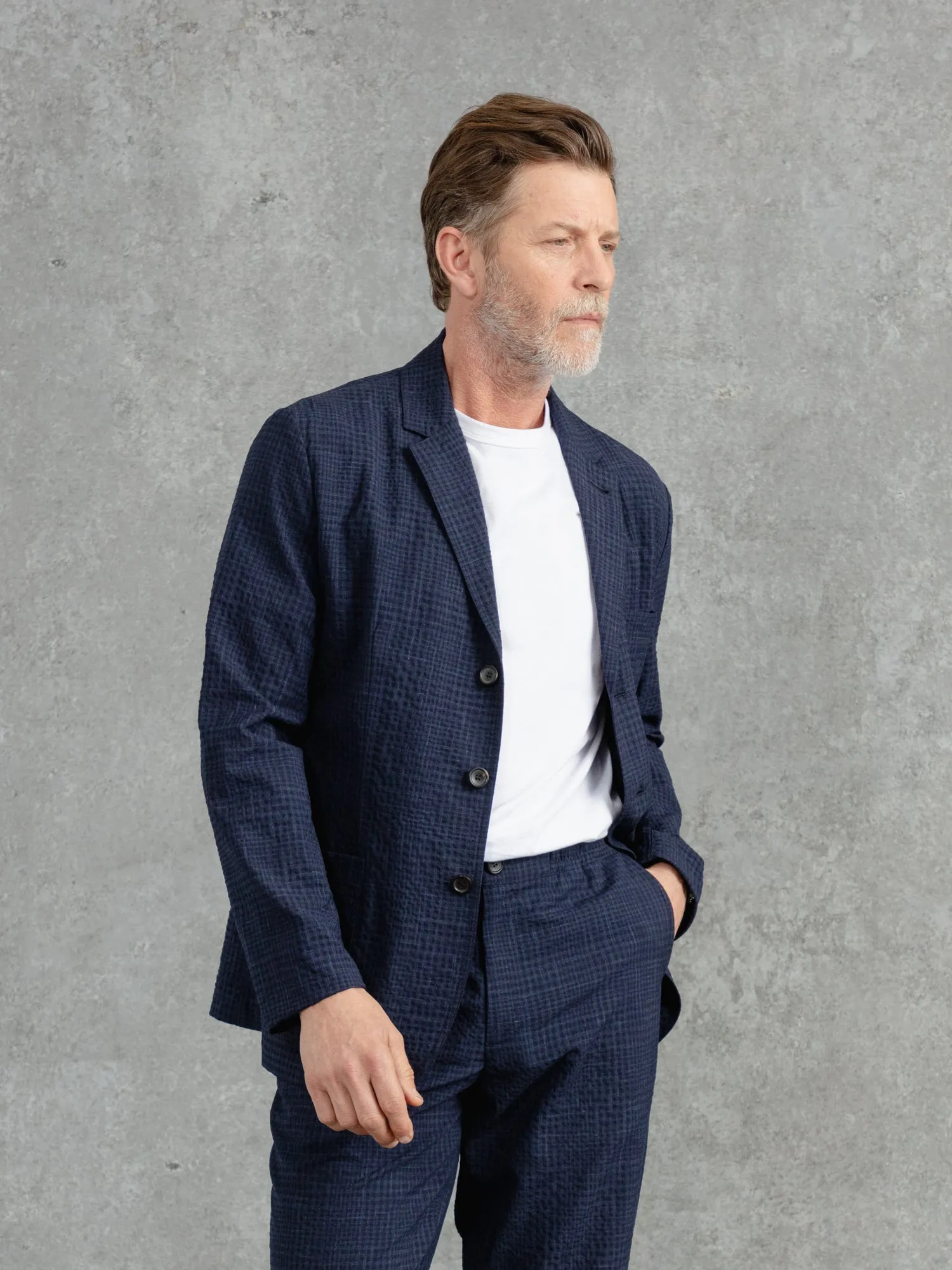 The Loro Piana Seersucker Blazer - Ink