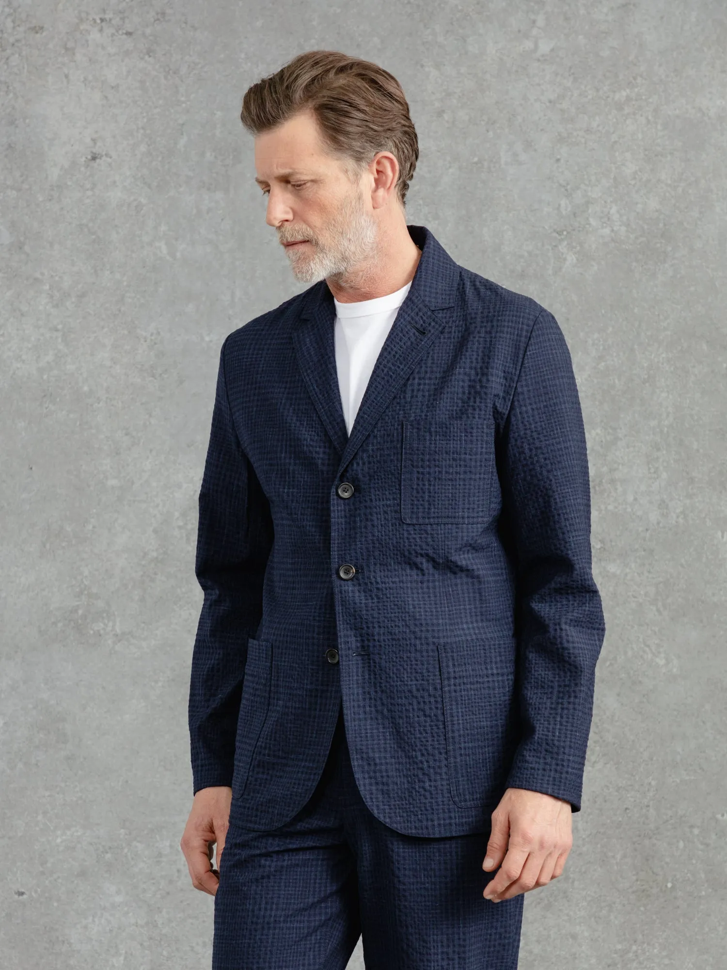 The Loro Piana Seersucker Blazer - Ink