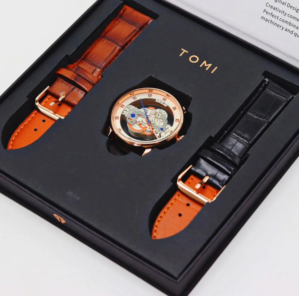 TOMI T-102 Face Gear Dual Strap Luxury Watch