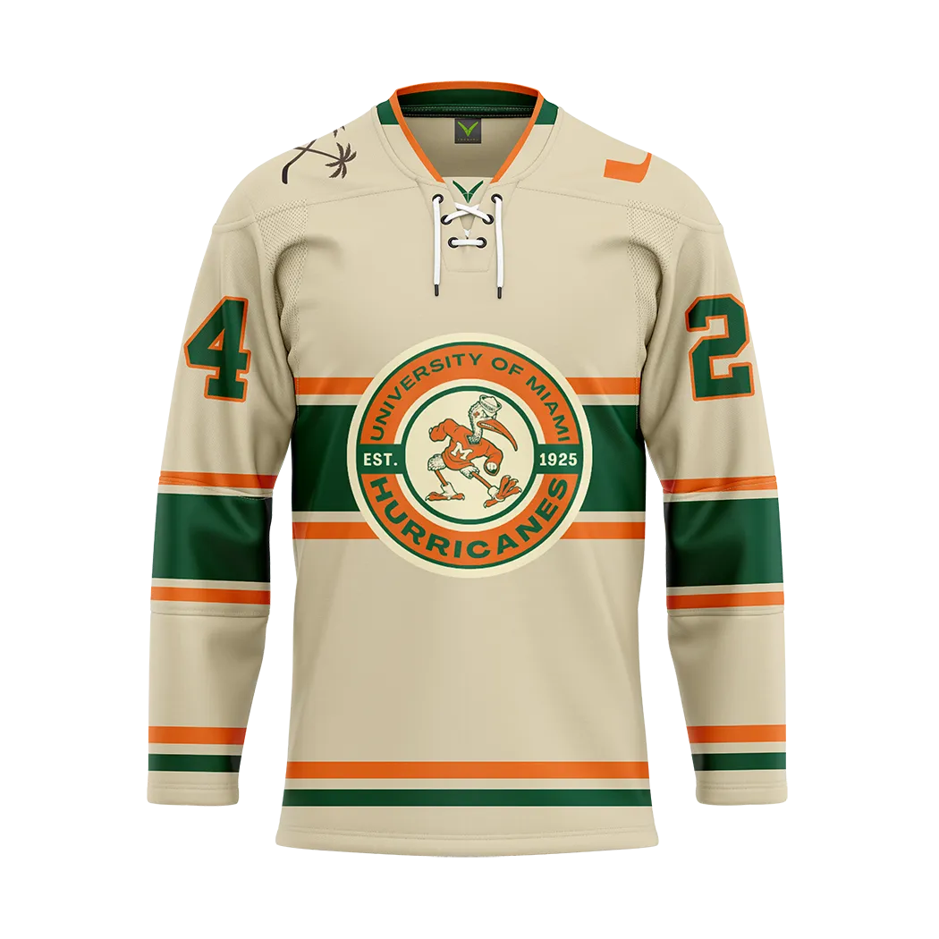 University of Miami Custom Sublimated with Twill Jersey