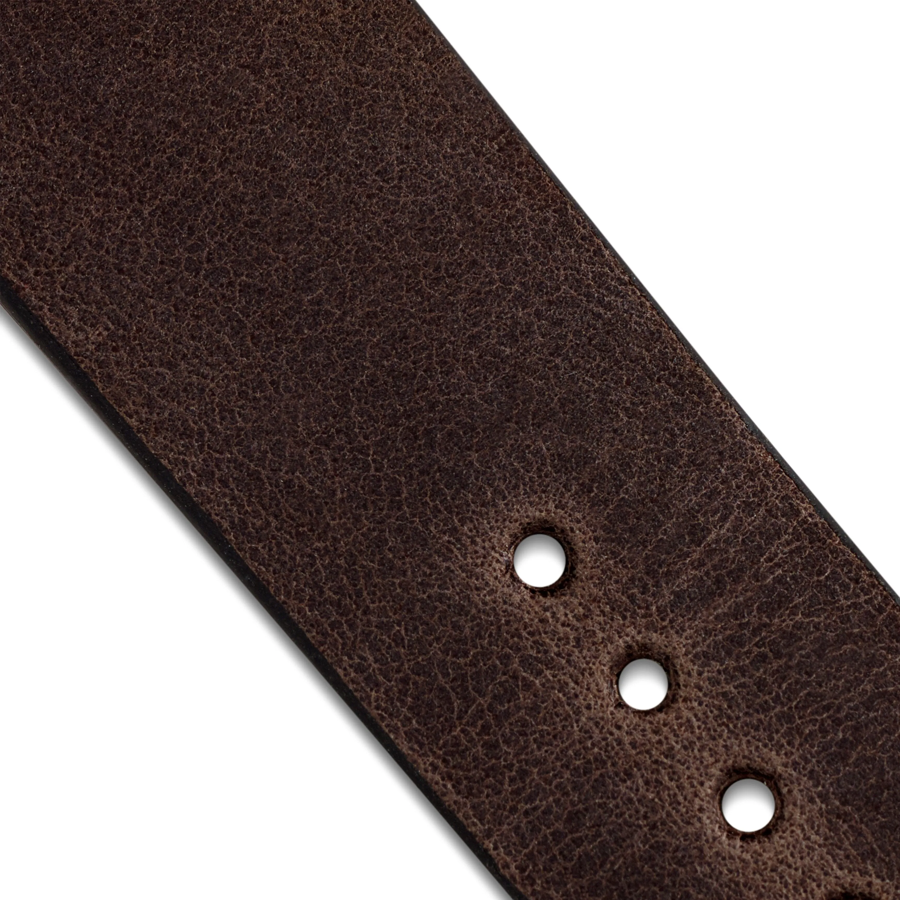 Vintage Leather Strap - Dark Brown - Side Stitch