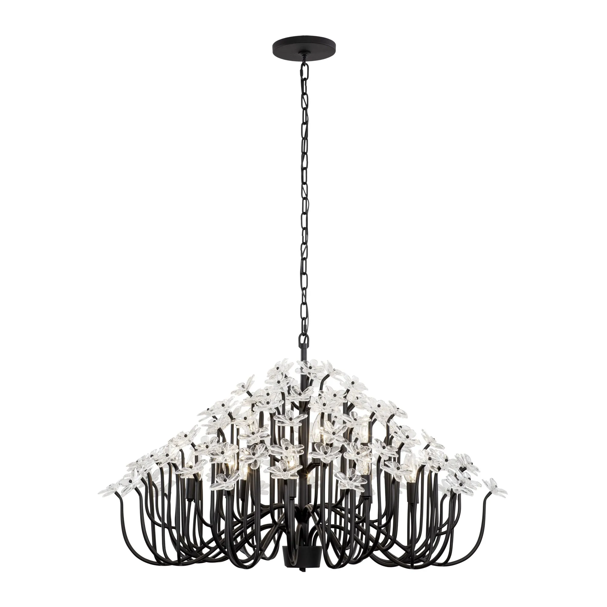 Wildflower 378C15MB 15-Light Chandelier - Matte Black