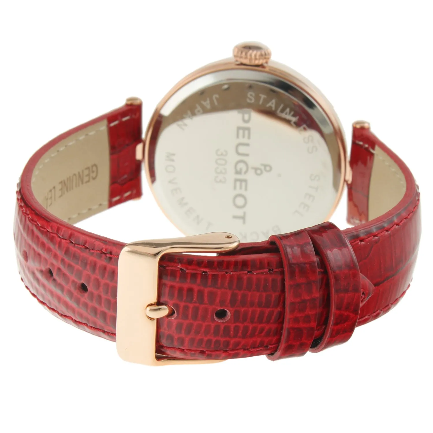 Women's 38mm Watch T-Bar Dress Red Leather Strap