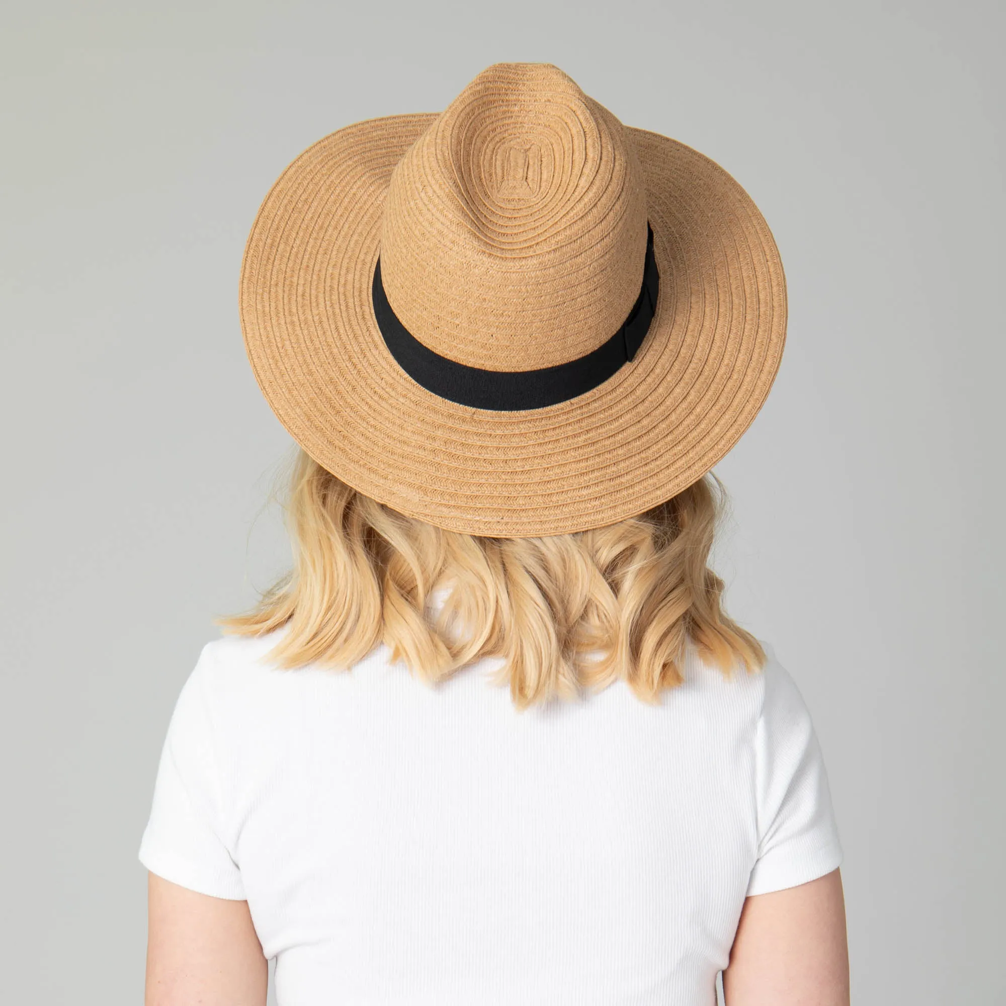 Women's Paper Braided Fedora With A Bow Band