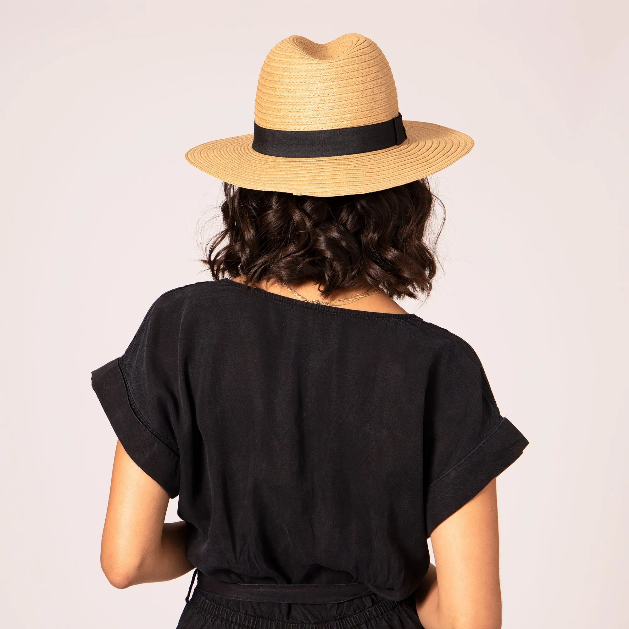 Women's Paper Braided Fedora With A Bow Band