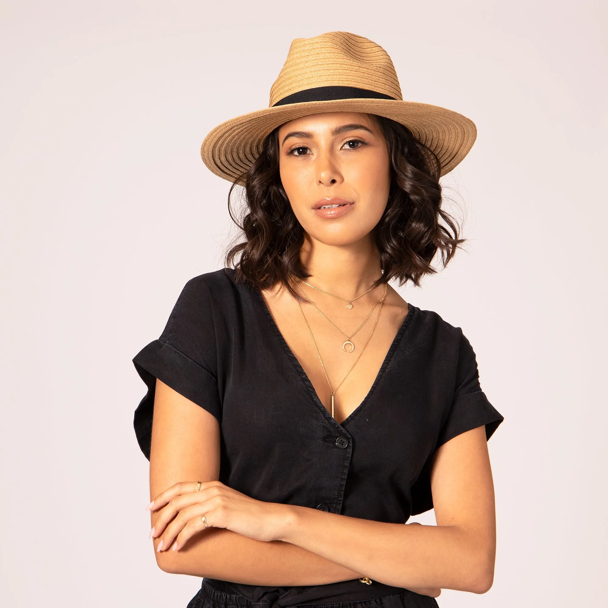 Women's Paper Braided Fedora With A Bow Band