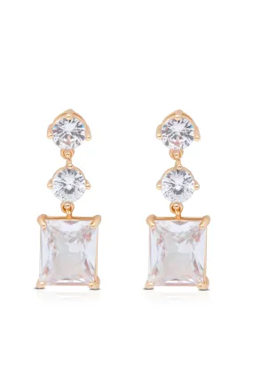 Yours Truly Crystal Dangle Earrings